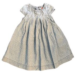 Joe Fresh Light Blue Polkadot Denim Dress - Size 4